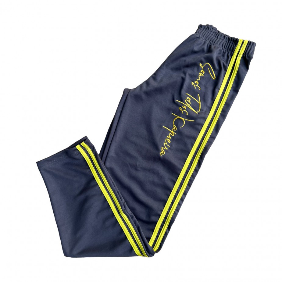 Calça de Treino e Passeio STC - Chumbo Friso Amarelo