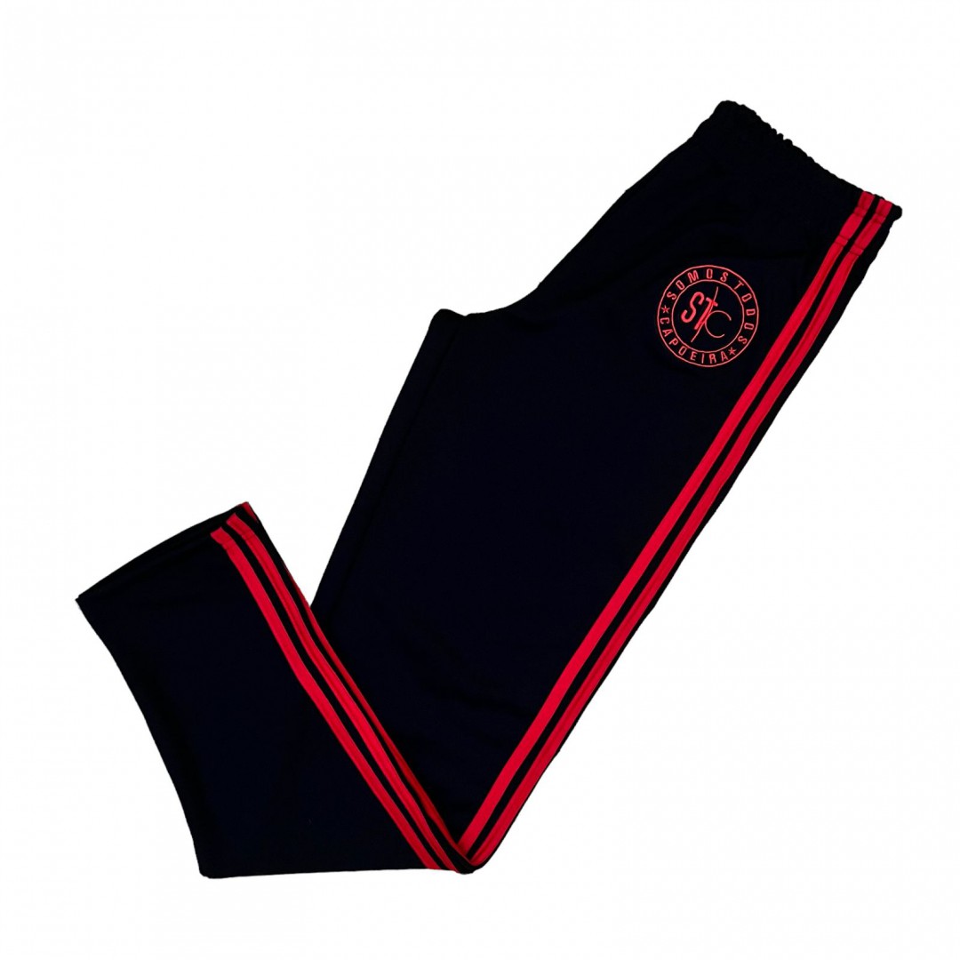 Calça de Treino e Passeio STC - Preto Friso Vermelho Oficial