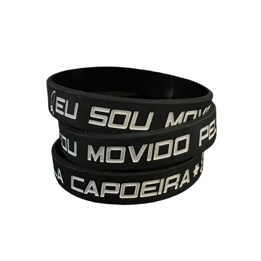 Pulseira STC de Silicone - Movido pela Capoeira - Preto