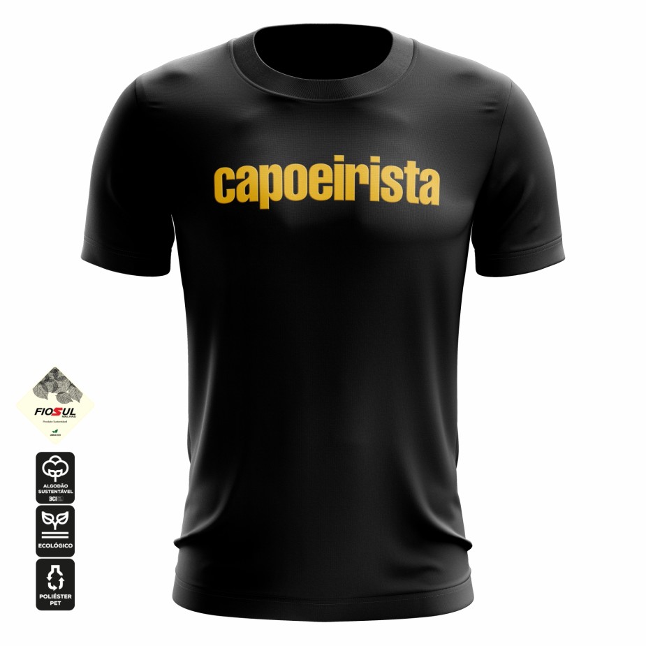 Camiseta Capoeirista - Preto - Amarelo