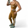 Conjunto Fitness Top e Legging STC - Marron Ocrê