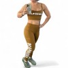 Conjunto Fitness Top e Legging STC - Marron Ocrê