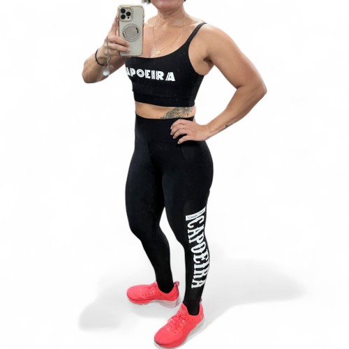 Conjunto Fitness Top e Legging STC - Preto