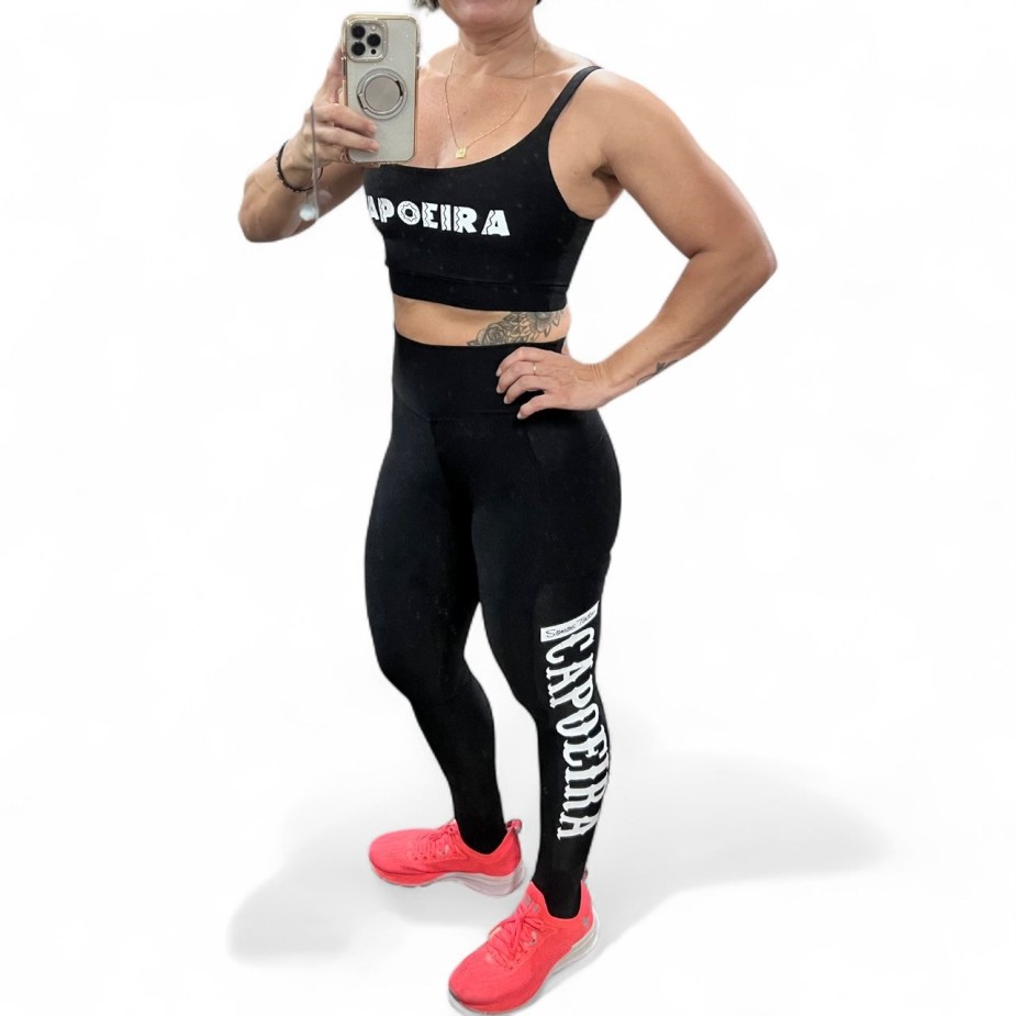 Conjunto Fitness Top e Legging STC - Preto