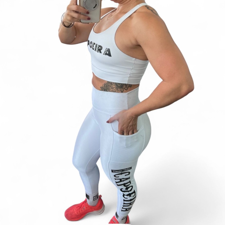 Conjunto Fitness Top e Legging STC - Branco
