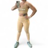 Conjunto Fitness Top e Legging STC - Bege