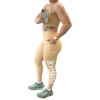 Conjunto Fitness Top e Legging STC - Bege
