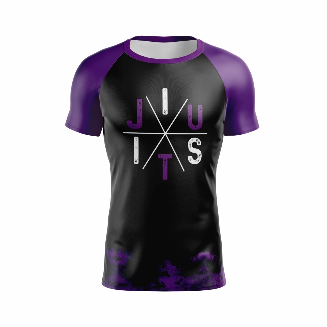 rash-guard-serpente-faixa roxa - manga curta-jiu-jitsu