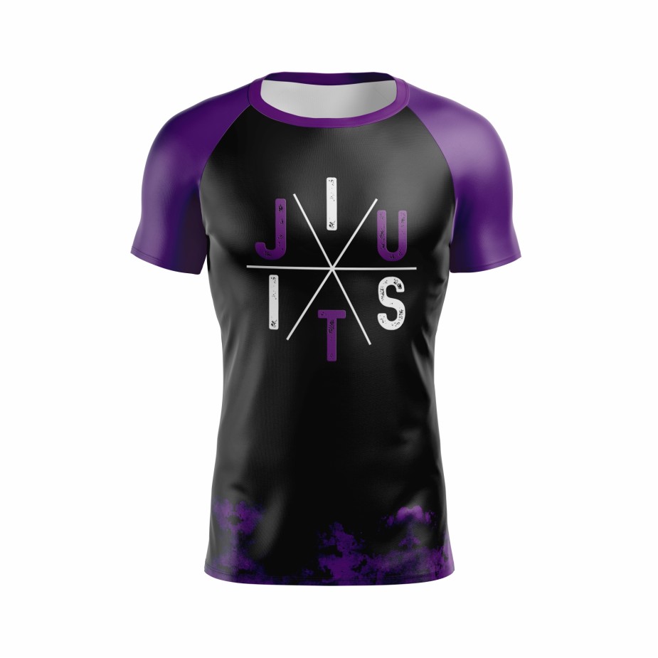 rash-guard-serpente-faixa roxa - manga curta-jiu-jitsu