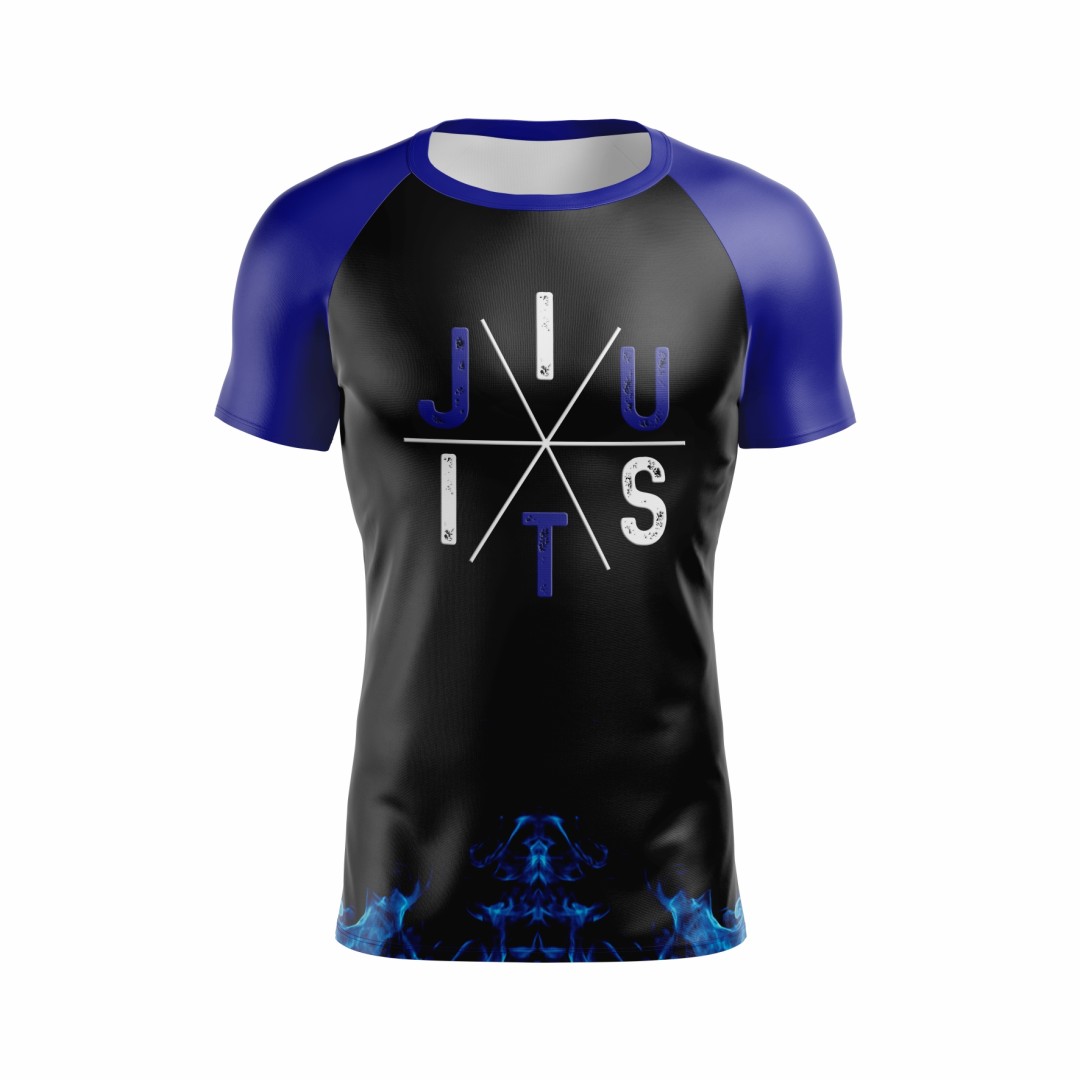 rash-guard-serpente-faixa-azul- manga curta-jiu-jitsu