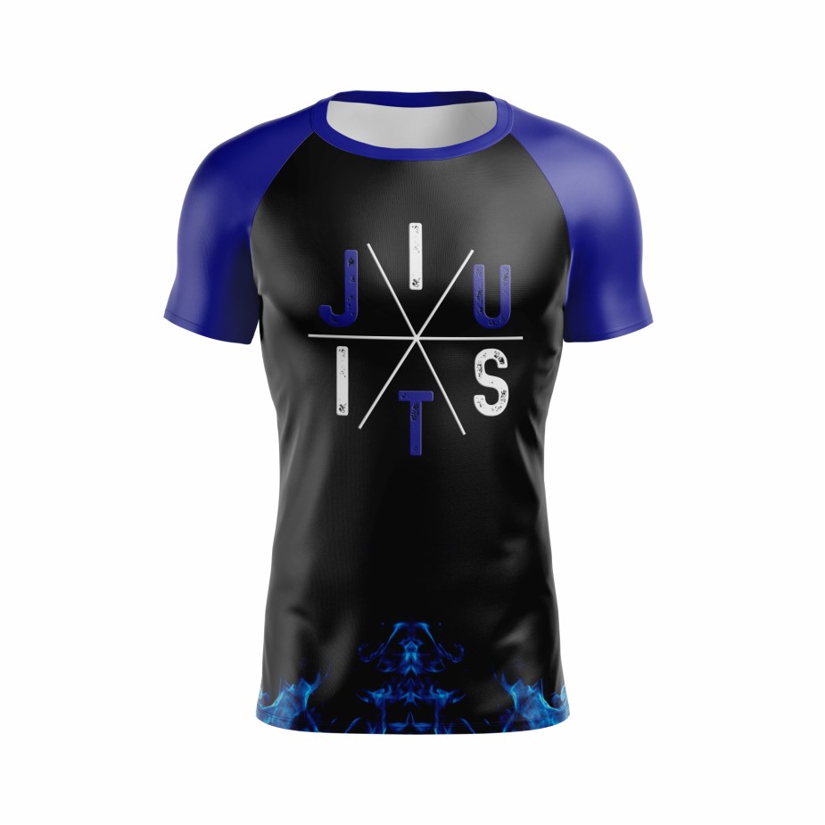 rash-guard-serpente-faixa-azul- manga curta-jiu-jitsu