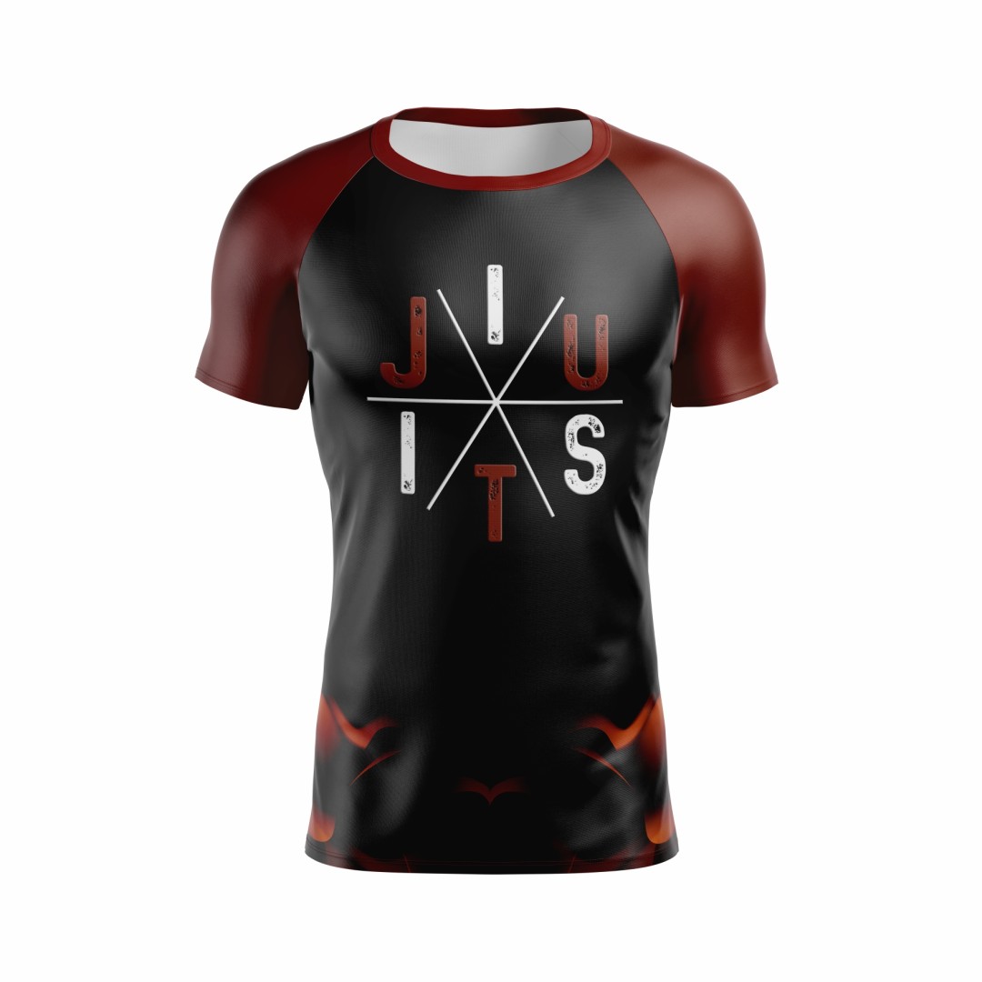 rash-guard-serpente-faixa marrom - manga curta-jiu-jitsu