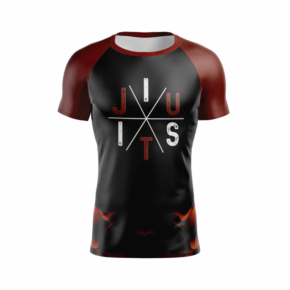 rash-guard-serpente-faixa marrom - manga curta-jiu-jitsu