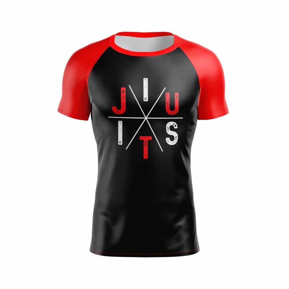 rash-guard-serpente-faixa preta - manga curta-jiu-jitsu