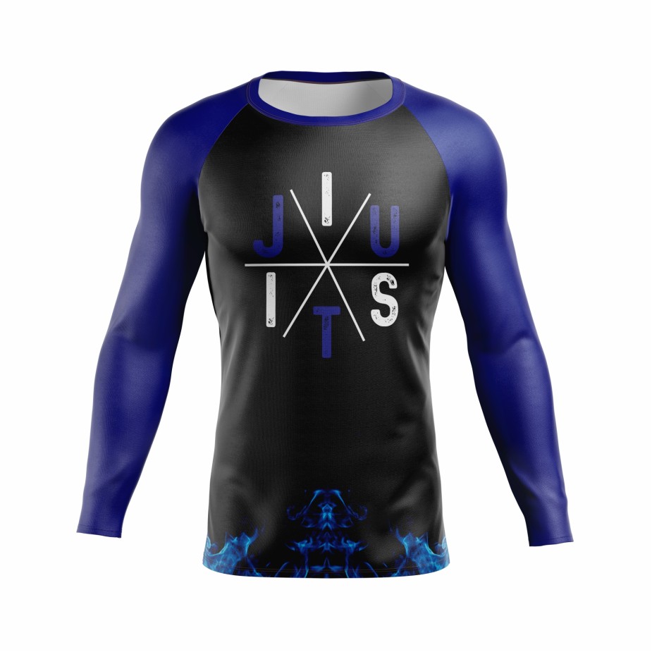 Rash Guard – Serpente  - faixa azul -  Masculino - Jiu Jitsu
