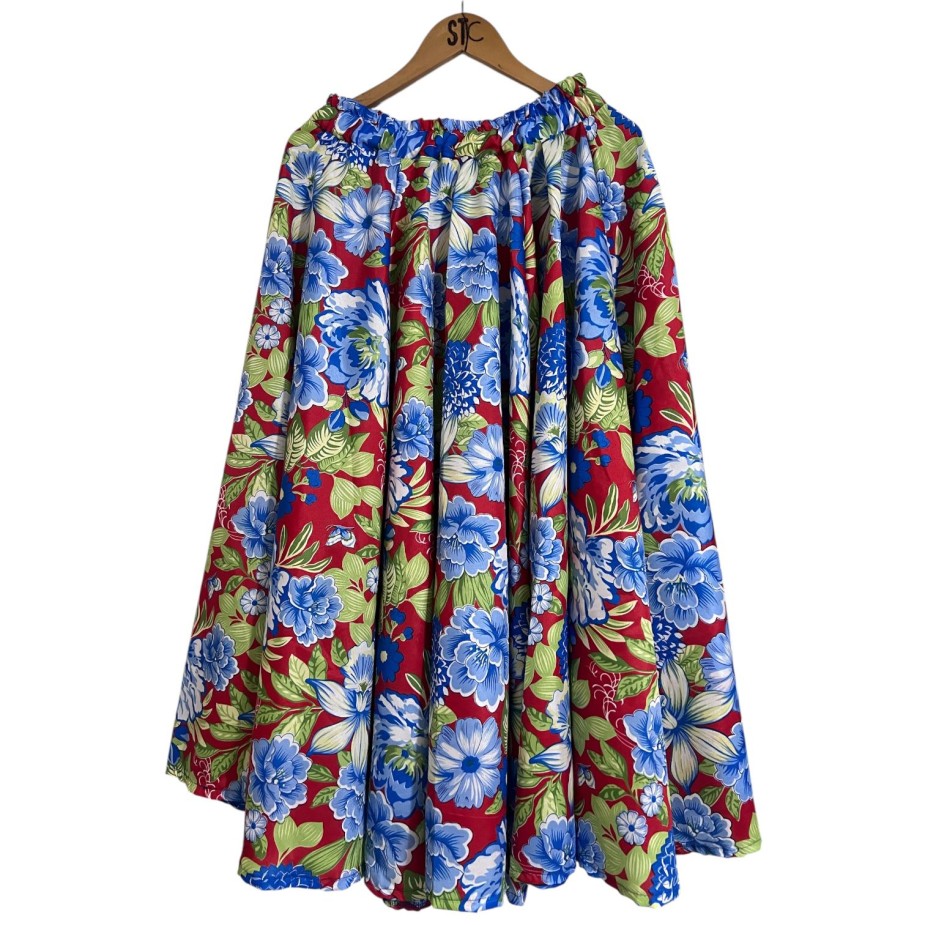Saias Danças de Roda  - Floral Azul Claro