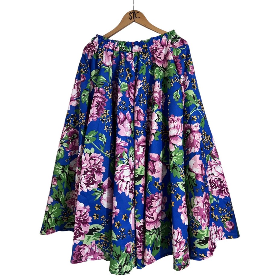 Saias Danças de Roda  - Floral Azul Bic