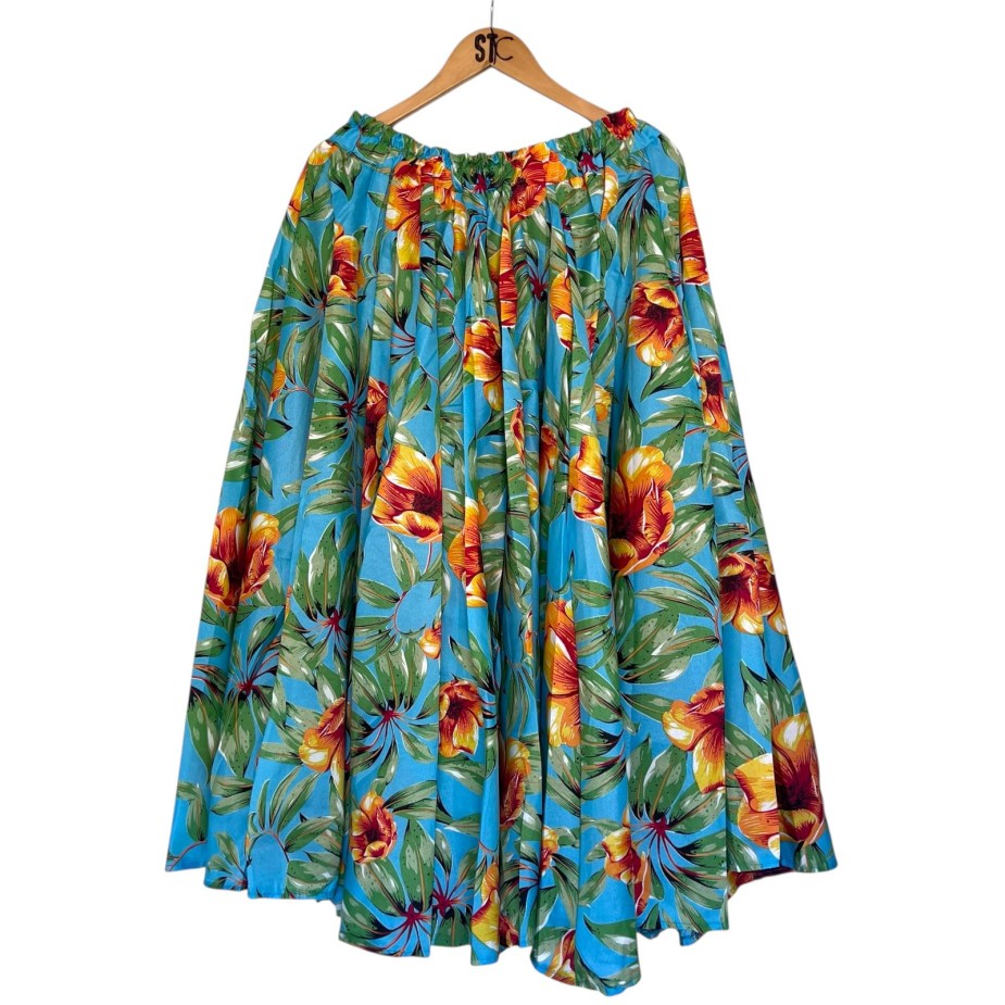 Saias Danças de Roda - Floral Azul Claro Saias Danças de Roda - Floral Azul Claro