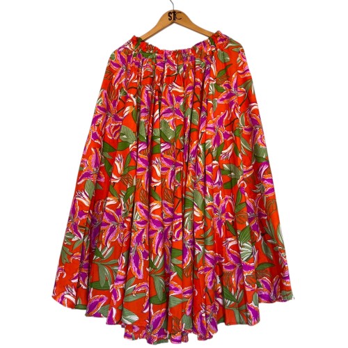 Saias Danças de Roda - Floral laranja Saias Danças de Roda - Floral laranja