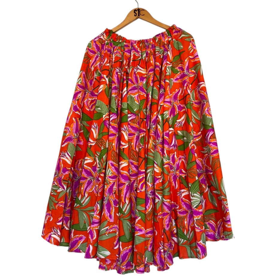 Saias Danças de Roda - Floral laranja Saias Danças de Roda - Floral laranja