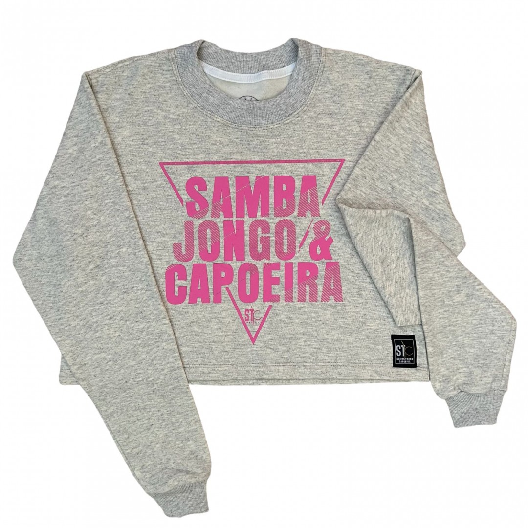 Blusão Cropped Samba, Jongo e Capoeira STC - Marfim Mescla